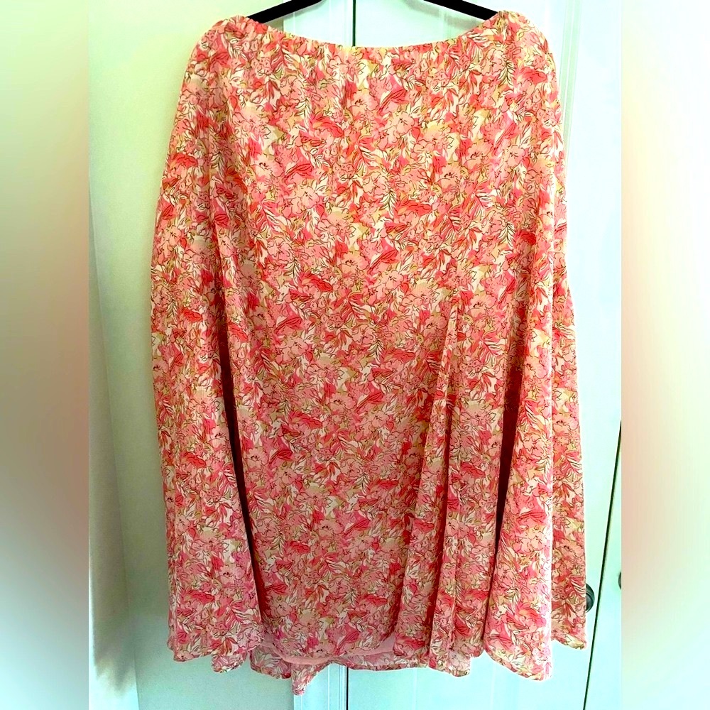 Appleseed Pink Floral MIDI Skirt NWOT 3x